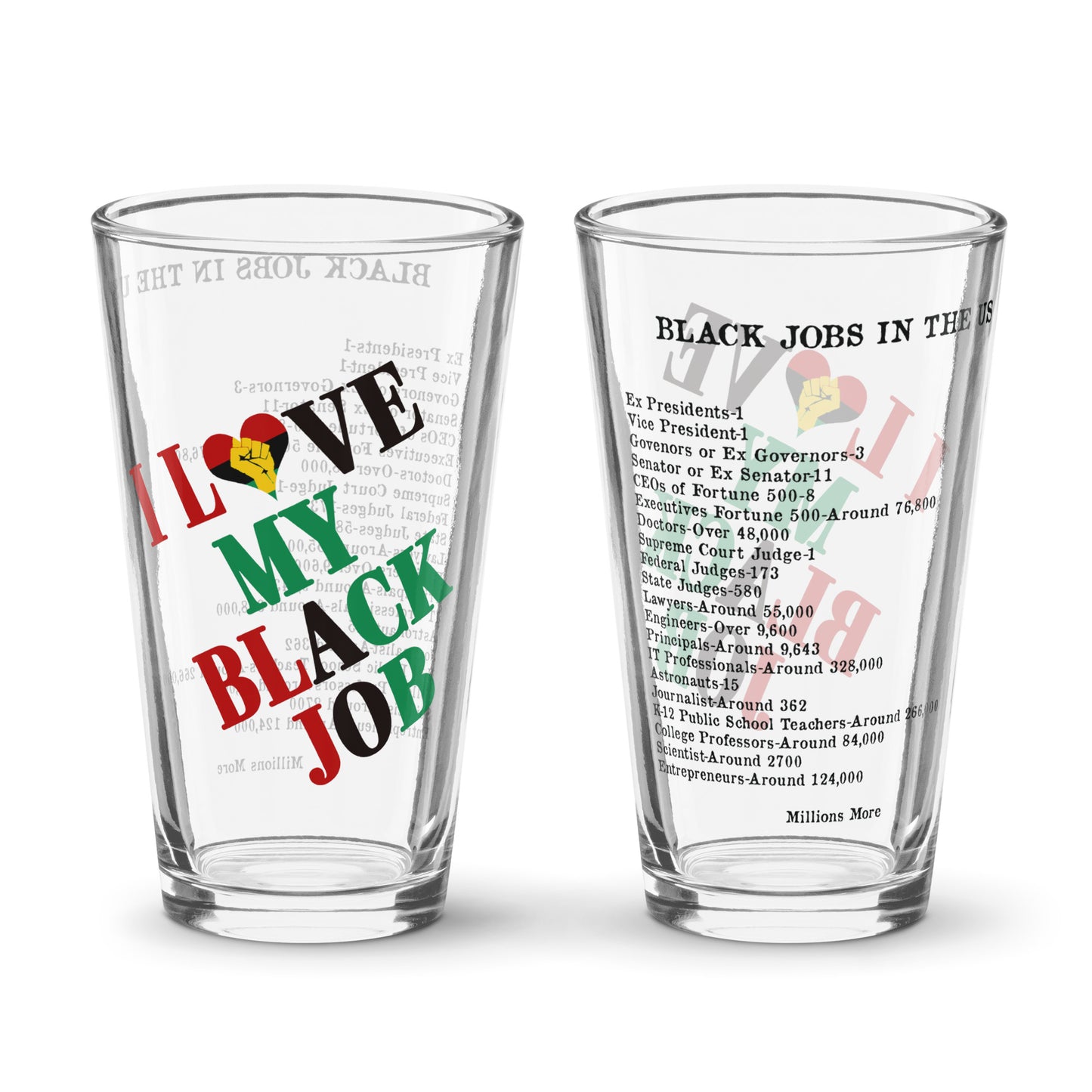 I Love My Black Job Shaker Pint