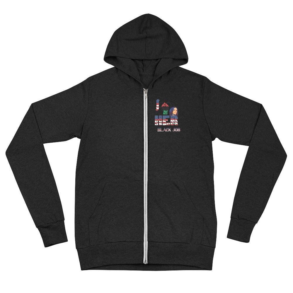I Love Her Black Job - Unisex Zip Hoodie