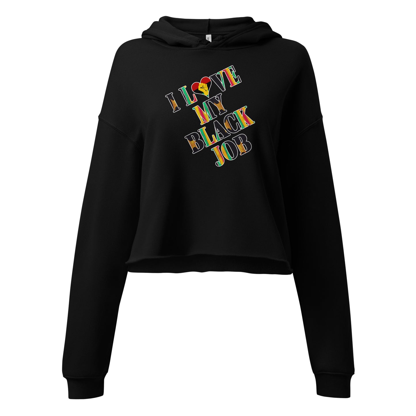 Kente I Love My Black Job Women's Crop Hoodie