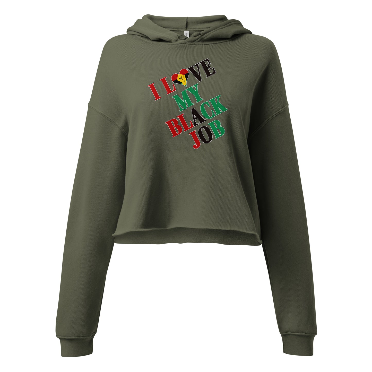 I Love My Black Job Women's Crop Hoodie
