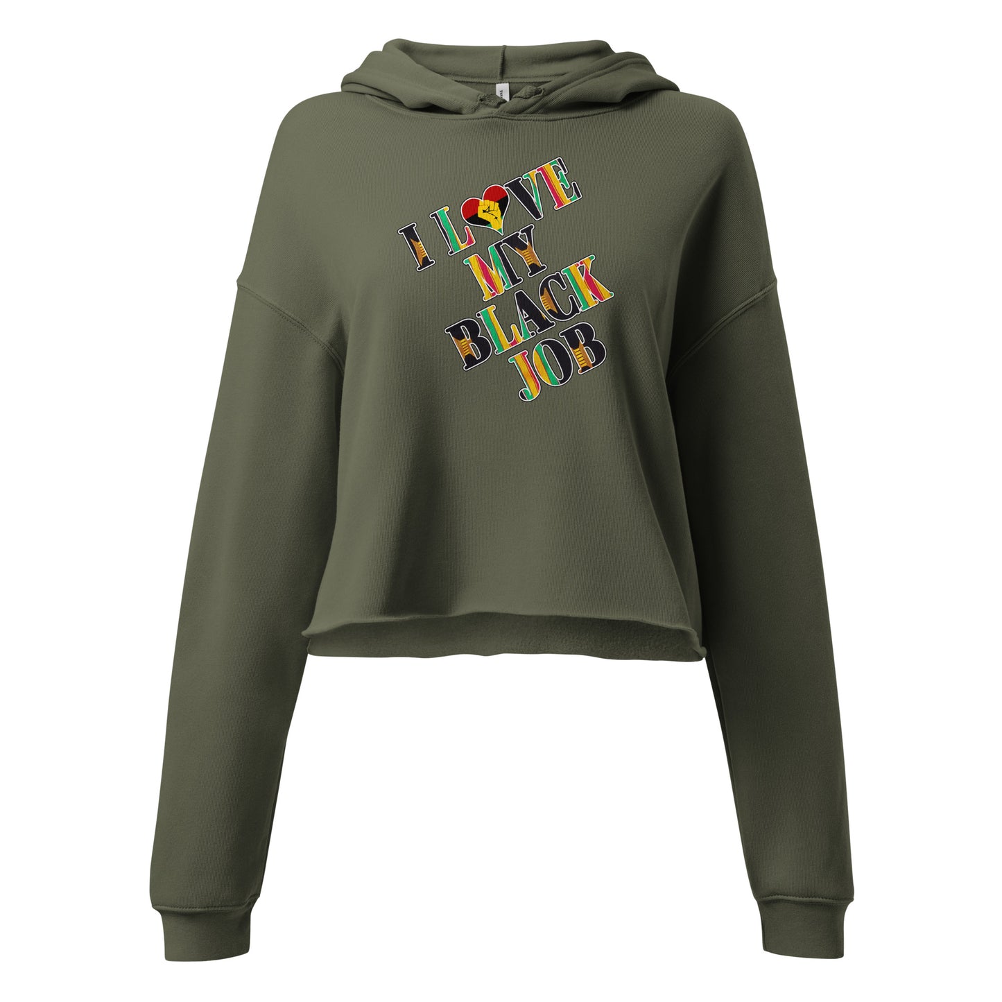 Kente I Love My Black Job Women's Crop Hoodie