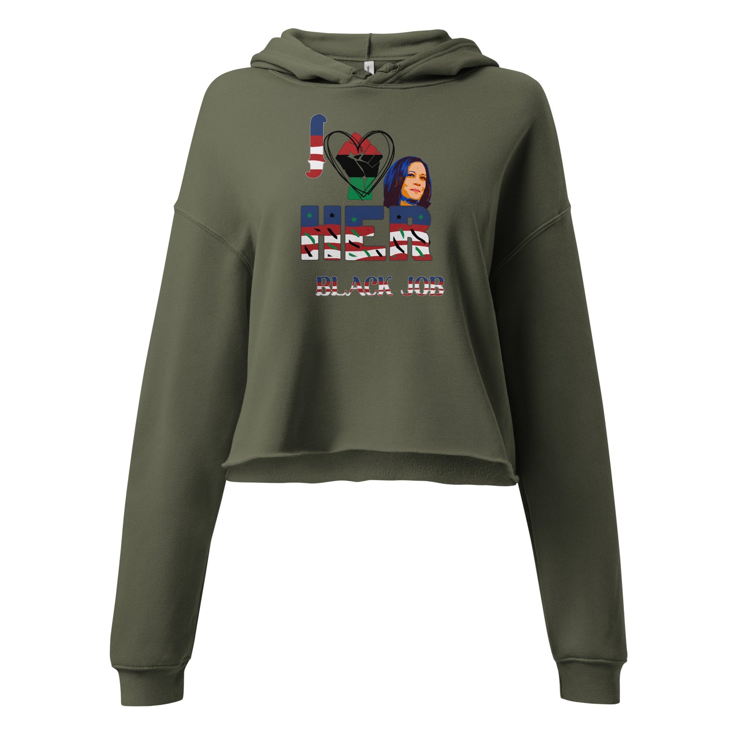 I Love Her Black Job - Crop Hoodie