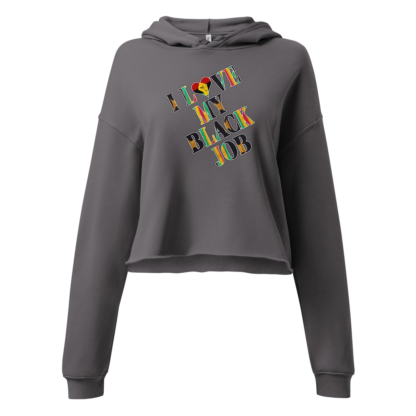 Kente I Love My Black Job Women's Crop Hoodie