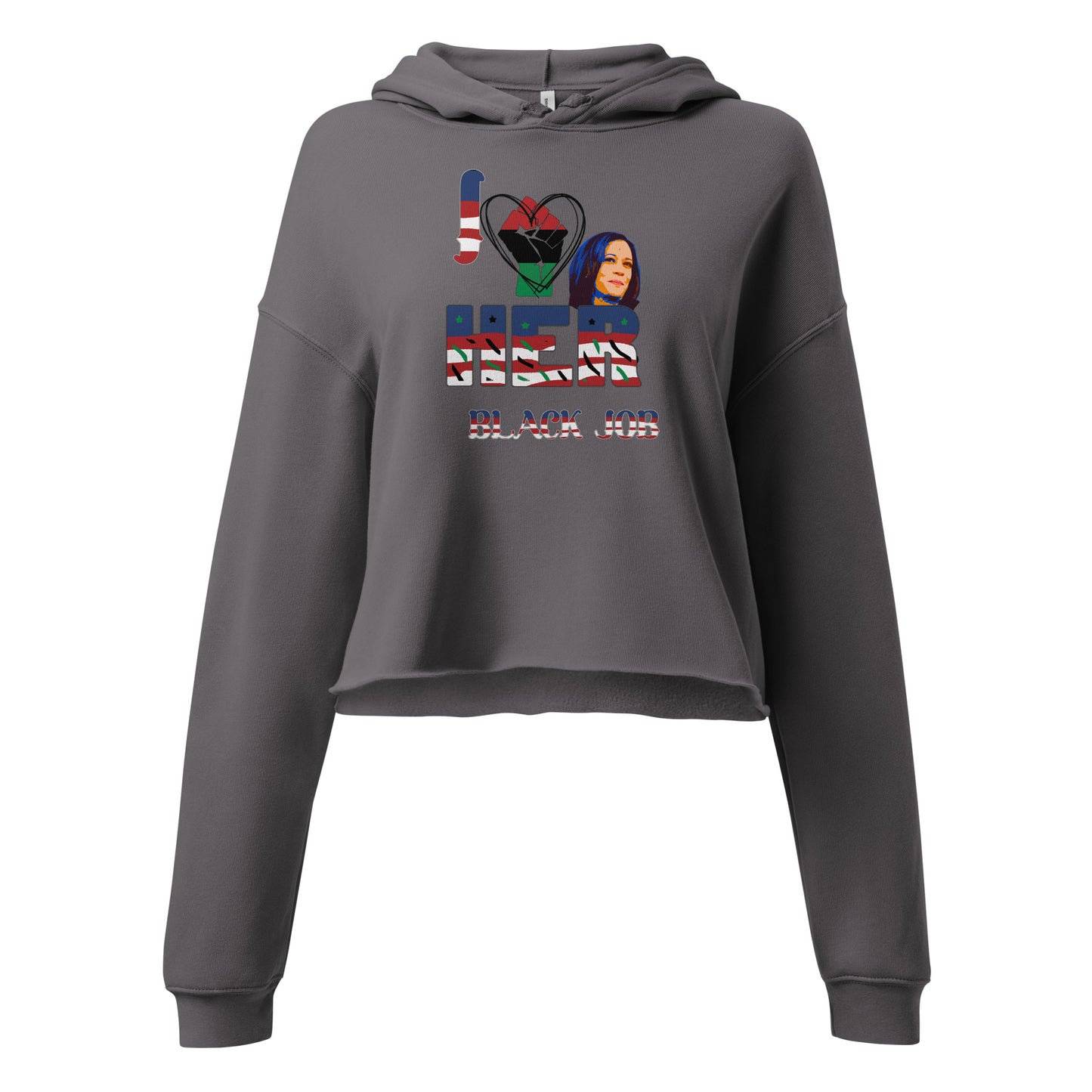 I Love Her Black Job - Crop Hoodie