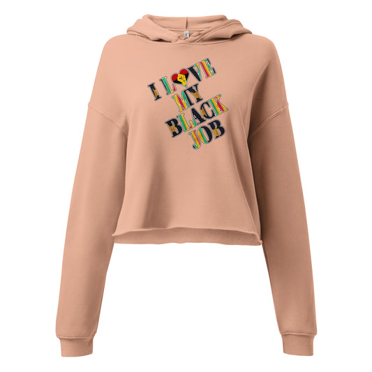 Kente I Love My Black Job Women's Crop Hoodie